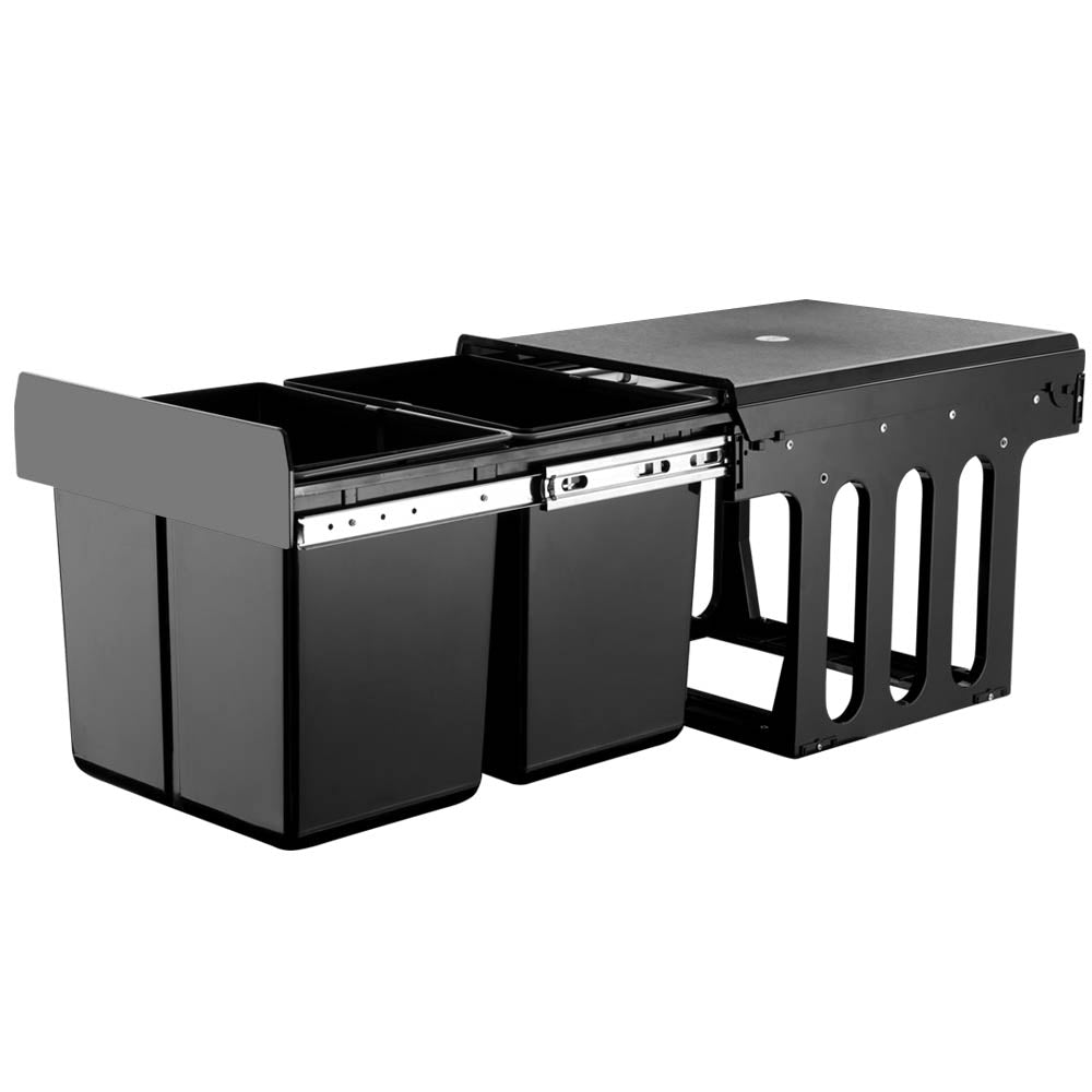 Bin Kitchen Double Basket 2X15L Black